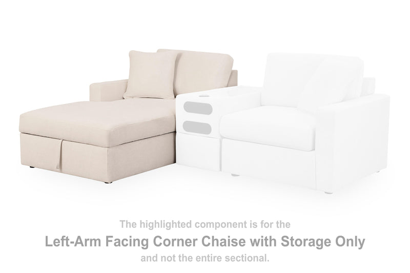 Modmax Oyster Left-Arm Facing Corner Chaise with Storage - 9210316S