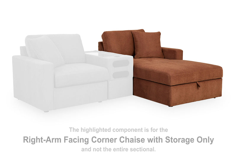 Modmax Spice Right-Arm Facing Corner Chaise with Storage - 9210217S