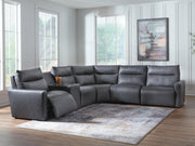 ModZ Blue 6-Piece Power Reclining Sectional with Audio Console - U14001S9