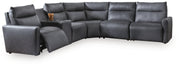 ModZ Blue 6-Piece Power Reclining Sectional with Audio Console - U14001S9