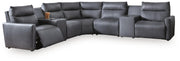 ModZ Blue 7-Piece Power Reclining Sectional with Audio Consoles - U14001S8