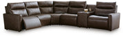 ModZ Chocolate 6-Piece Power Reclining Sectional with Audio Console - U14000S9