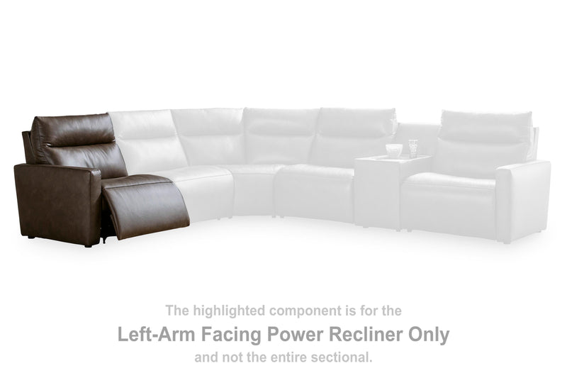 ModZ Chocolate Left-Arm Facing Power Recliner - U1400058