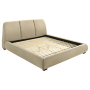 Mokena 46-inch Upholstered Eastern King Platform Bed Brown - 310091KE