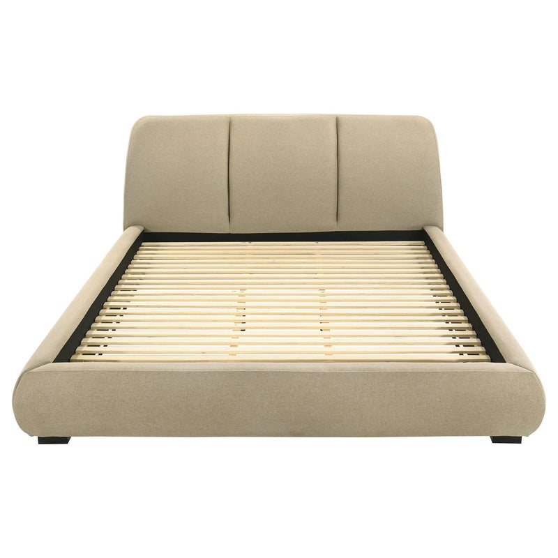 Mokena 46-inch Upholstered Eastern King Platform Bed Brown - 310091KE