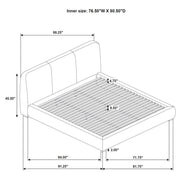Mokena 46-inch Upholstered Eastern King Platform Bed Brown - 310091KE