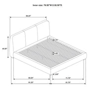 Mokena 46-inch Upholstered Eastern King Platform Bed Taupe - 310090KE