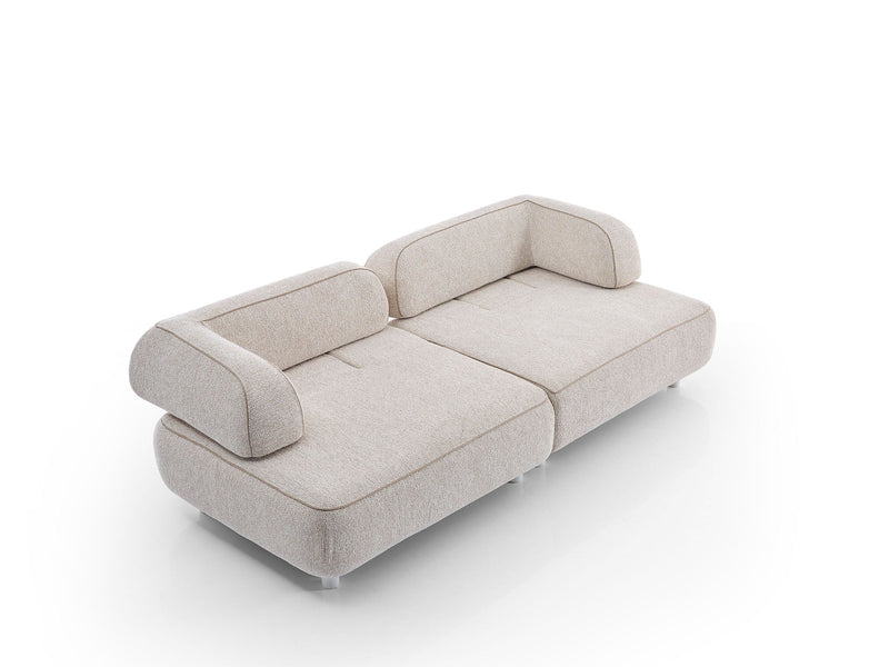 Mokka 4-pieces (Module Sofa & Sofa & 2 Chair) Livingroom in Cream - Brown - 200-ELI-MOK-KRL 104-KRL 504-33MBB