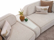 Mokka 4-pieces (Module Sofa & Sofa & 2 Chair) Livingroom in Cream - Brown - 200-ELI-MOK-KRL 104-KRL 504-33MBB