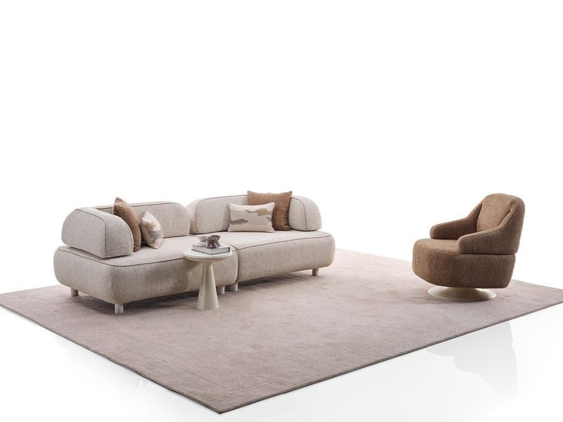 Mokka 4-pieces (Module Sofa & Sofa & 2 Chair) Livingroom in Cream - Brown - 200-ELI-MOK-KRL 104-KRL 504-33MBB