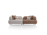 Mokka 4-pieces (Module Sofa & Sofa & 2 Chair) Livingroom in Cream - Brown - 200-ELI-MOK-KRL 104-KRL 504-33MBB