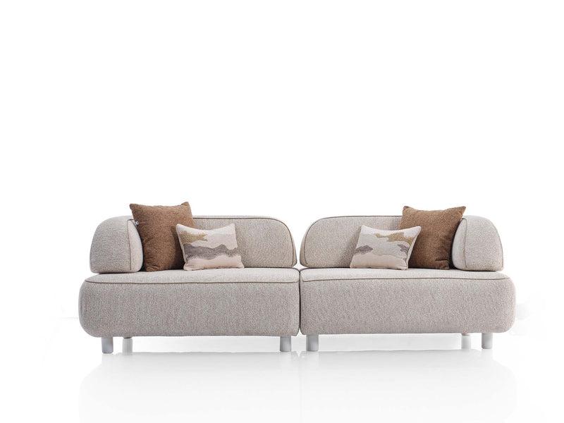 Mokka 4-pieces (Module Sofa & Sofa & 2 Chair) Livingroom in Cream - Brown - 200-ELI-MOK-KRL 104-KRL 504-33MBB