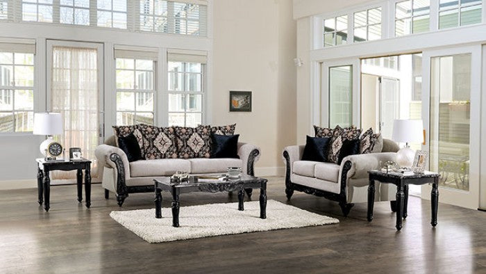Molfetta Light Brown/Black Loveseat - SM7304-LV