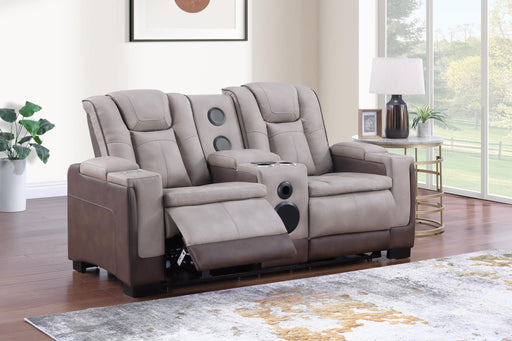 Molly- Brown- beige Loveseat with: PWR Recliner, PWR Headrest, Speaker with Subwoofer, console, storage armrest, wireless charger, Zero Gravity - L656-L