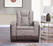 Molly- Brown- beige with: PWR Recliner, PWR Headrest, storage armrest, wireless charger, Zero Gravity - L656-R