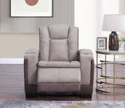 Molly- Brown- beige with: PWR Recliner, PWR Headrest, storage armrest, wireless charger, Zero Gravity - L656-R