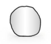 Molten 36" W x 36" H Iron Frame Mirror in Black - 66008Black-M