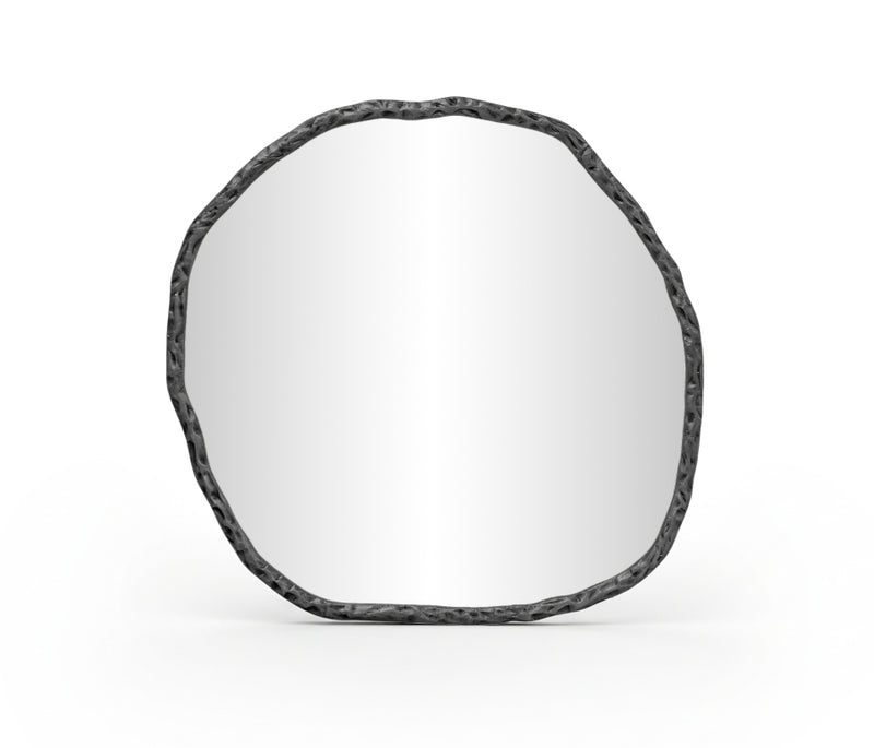 Molten 36" W x 36" H Iron Frame Mirror in Black - 66008Black-M