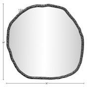 Molten 36" W x 36" H Iron Frame Mirror in Black - 66008Black-M