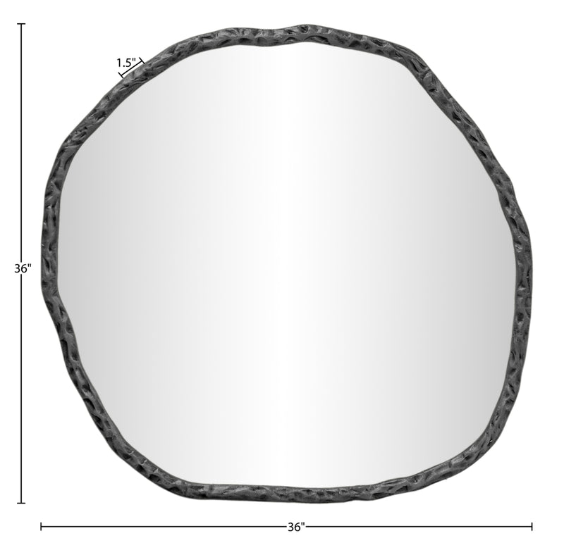 Molten 36" W x 36" H Iron Frame Mirror in Black - 66008Black-M