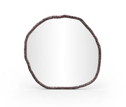 Molten 36" W x 36" H Iron Frame Mirror in Brown - 66008Brown-M