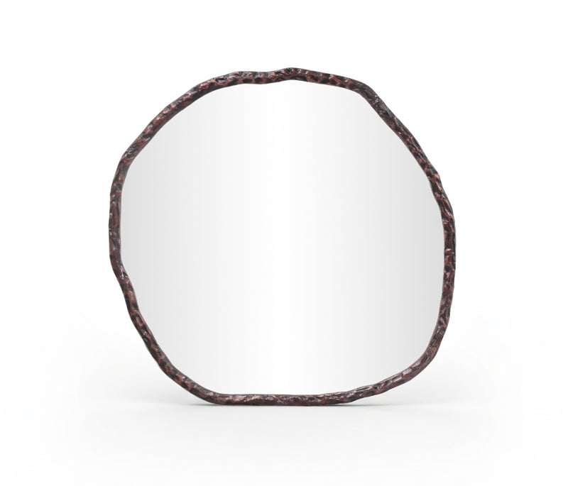 Molten 36" W x 36" H Iron Frame Mirror in Brown - 66008Brown-M