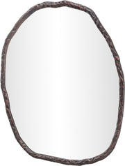 Molten 36" W x 36" H Iron Frame Mirror in Brown - 66008Brown-M