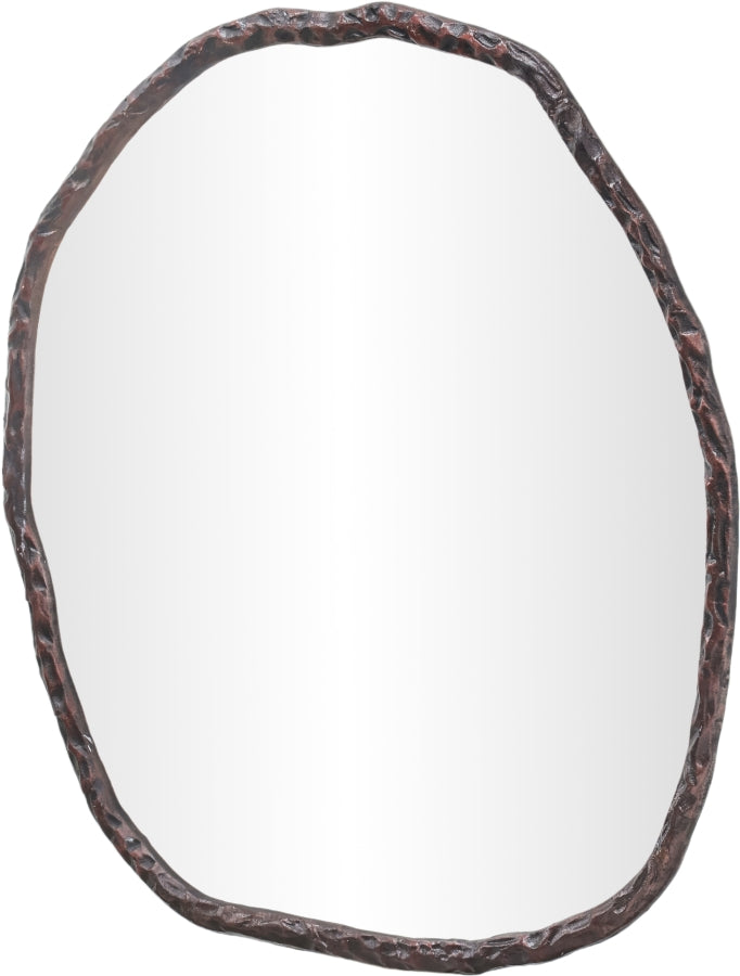 Molten 36" W x 36" H Iron Frame Mirror in Brown - 66008Brown-M
