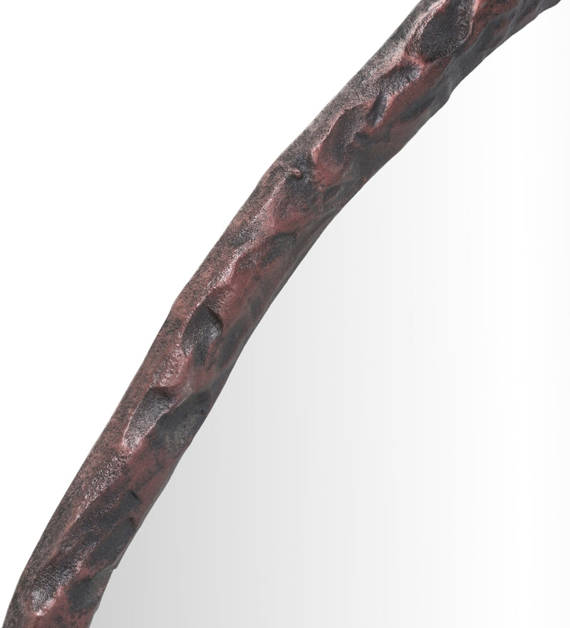 Molten 36" W x 36" H Iron Frame Mirror in Brown - 66008Brown-M