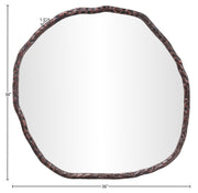 Molten 36" W x 36" H Iron Frame Mirror in Brown - 66008Brown-M