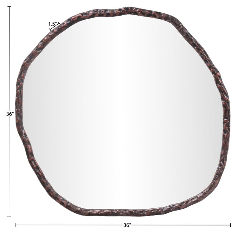 Molten 36" W x 36" H Iron Frame Mirror in Brown - 66008Brown-M