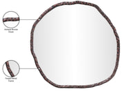 Molten 36" W x 36" H Iron Frame Mirror in Brown - 66008Brown-M