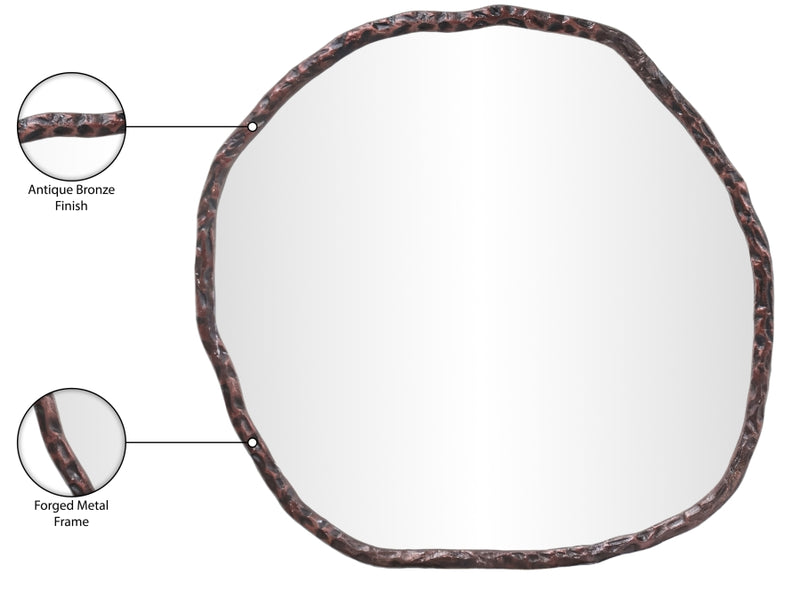 Molten 36" W x 36" H Iron Frame Mirror in Brown - 66008Brown-M