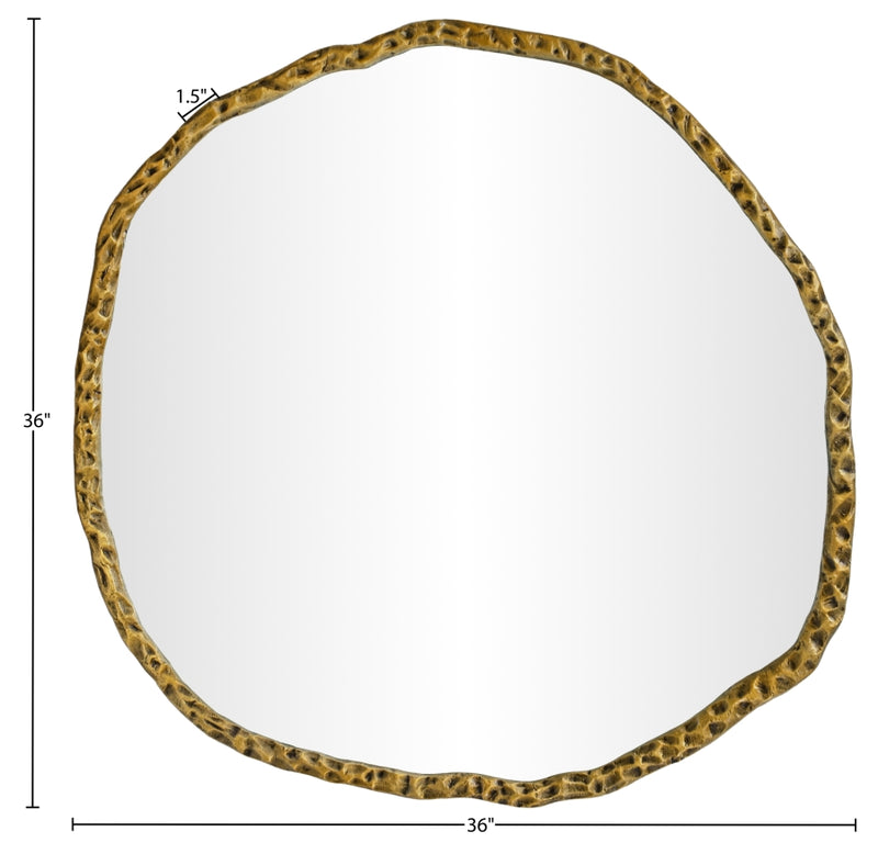 Molten 36" W x 36" H Iron Frame Mirror in Gold - 66008Gold-M