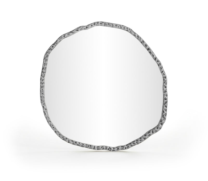 Molten 36" W x 36" H Iron Frame Mirror in Silver - 66008Silver-M