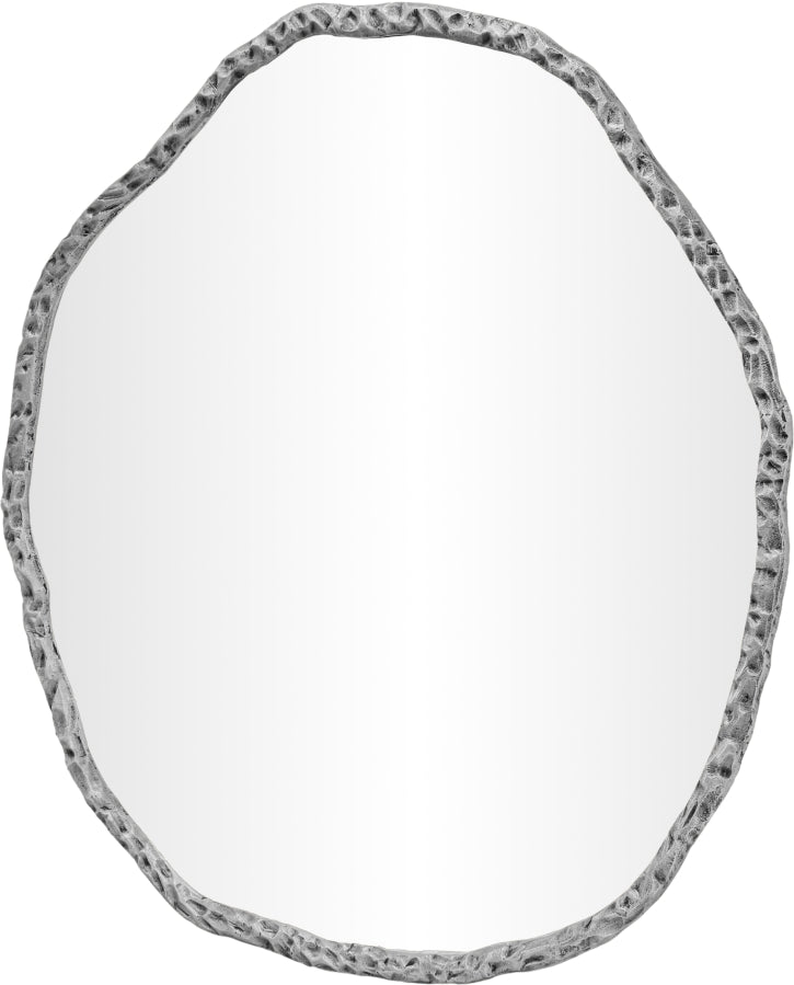 Molten 36" W x 36" H Iron Frame Mirror in Silver - 66008Silver-M