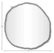 Molten 36" W x 36" H Iron Frame Mirror in Silver - 66008Silver-M