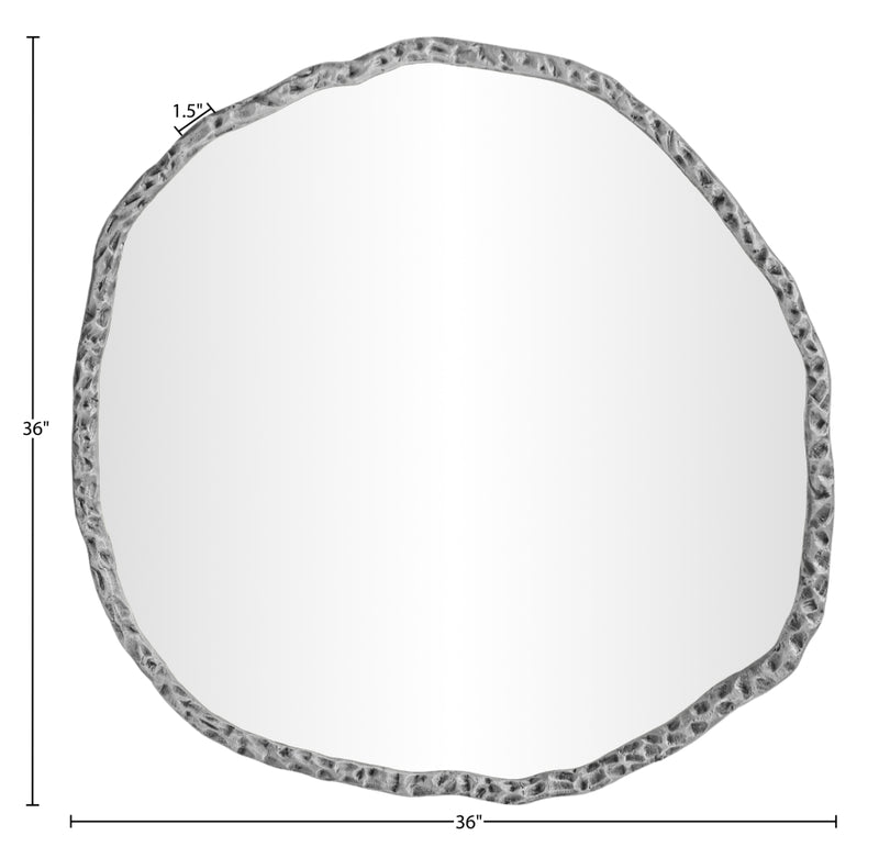 Molten 36" W x 36" H Iron Frame Mirror in Silver - 66008Silver-M