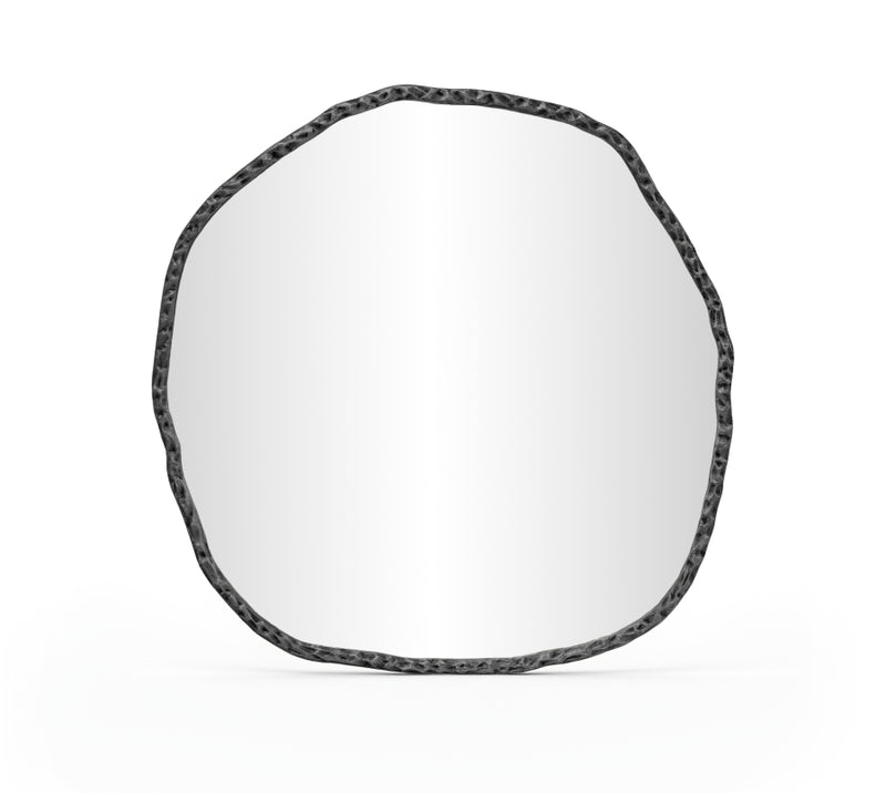 Molten 48" W x 48" H Iron Frame Mirror in Black - 66009Black-M