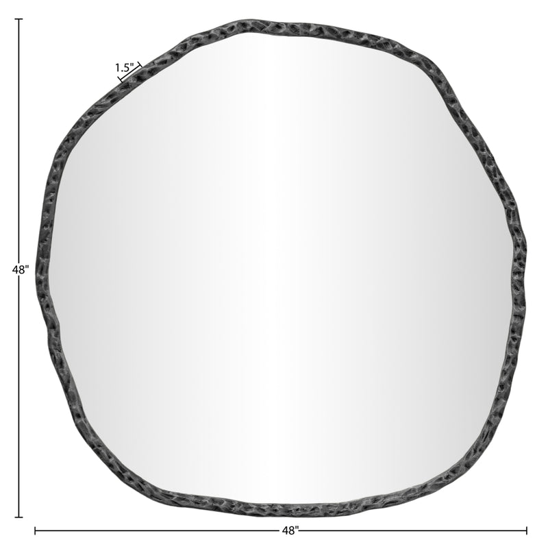 Molten 48" W x 48" H Iron Frame Mirror in Black - 66009Black-M