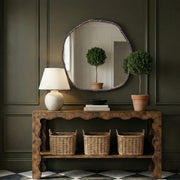 Molten 48" W x 48" H Iron Frame Mirror in Brown - 66009Brown-M