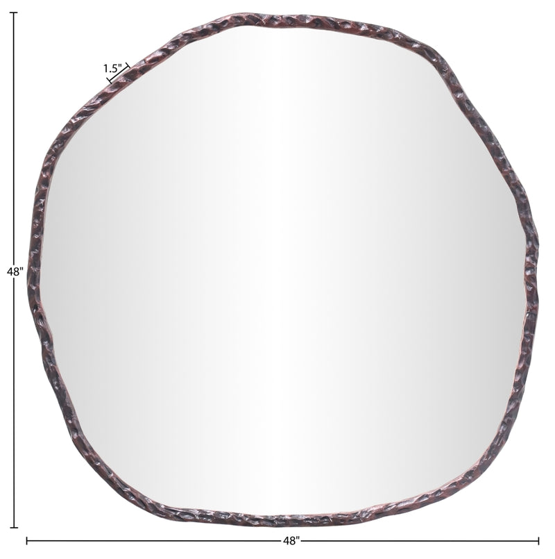 Molten 48" W x 48" H Iron Frame Mirror in Brown - 66009Brown-M