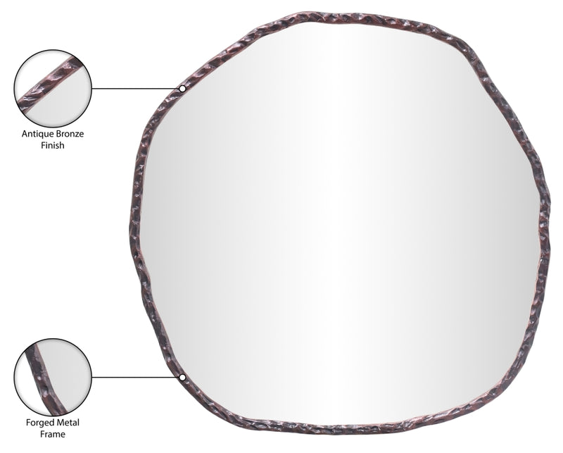 Molten 48" W x 48" H Iron Frame Mirror in Brown - 66009Brown-M