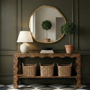 Molten 48" W x 48" H Iron Frame Mirror in Gold - 66009Gold-M