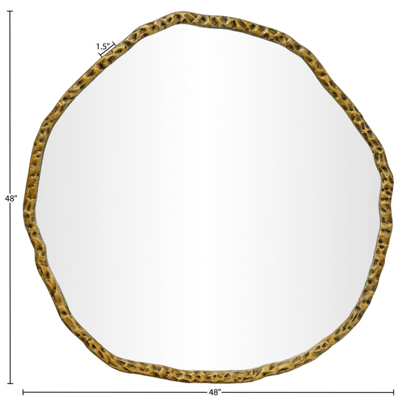 Molten 48" W x 48" H Iron Frame Mirror in Gold - 66009Gold-M