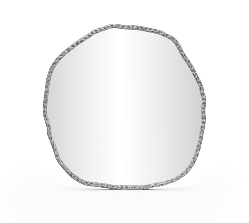 Molten 48" W x 48" H Iron Frame Mirror in Silver - 66009Silver-M