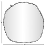 Molten 48" W x 48" H Iron Frame Mirror in Silver - 66009Silver-M