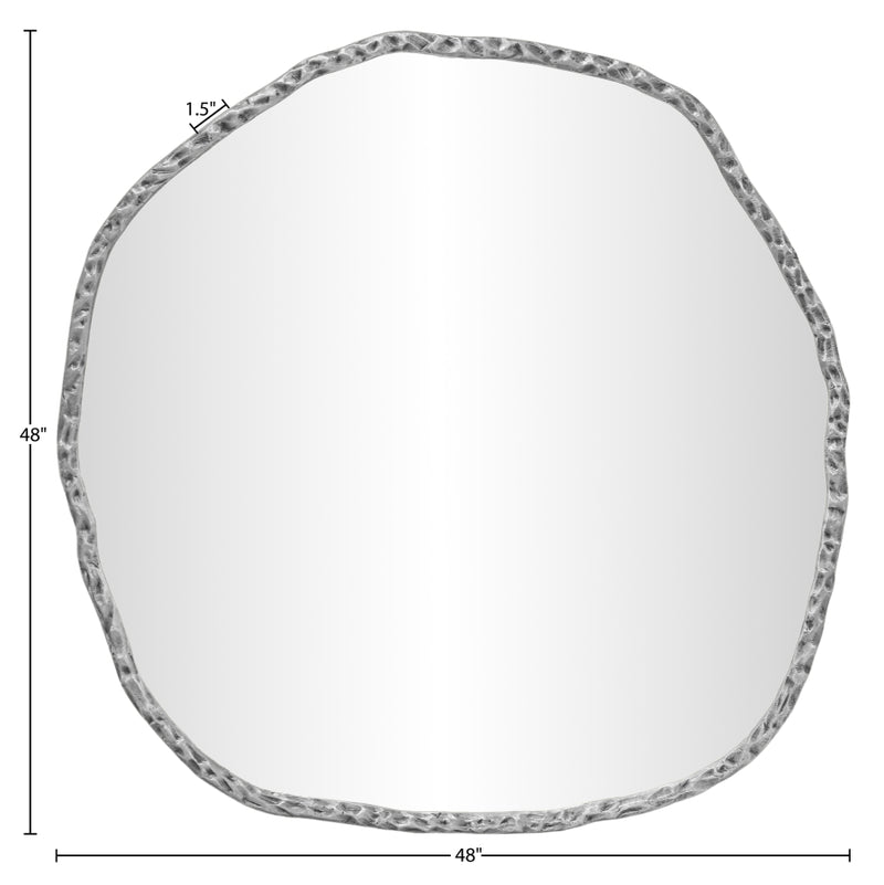 Molten 48" W x 48" H Iron Frame Mirror in Silver - 66009Silver-M