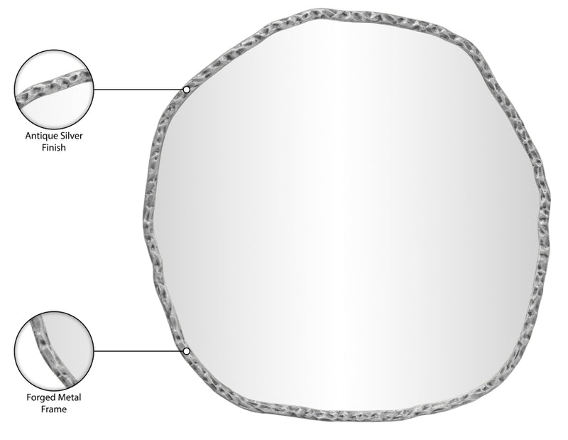 Molten 48" W x 48" H Iron Frame Mirror in Silver - 66009Silver-M