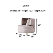 Monaco 3-pieces (Sofa & Loveseat & Chair) Livingroom Set Cream in Cream - 101-MON-LV925-321